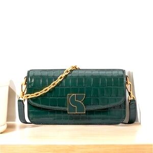 NWT Kate Spade Dakota Croc Embossed Leather Medium Convertible Shoulder Bag
